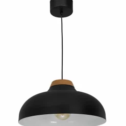 Sklep Kaja Czarna lampa wisząca z drewnianą ozdobą LX 1991 z serii BURGOS | Kaja czarny Sale
