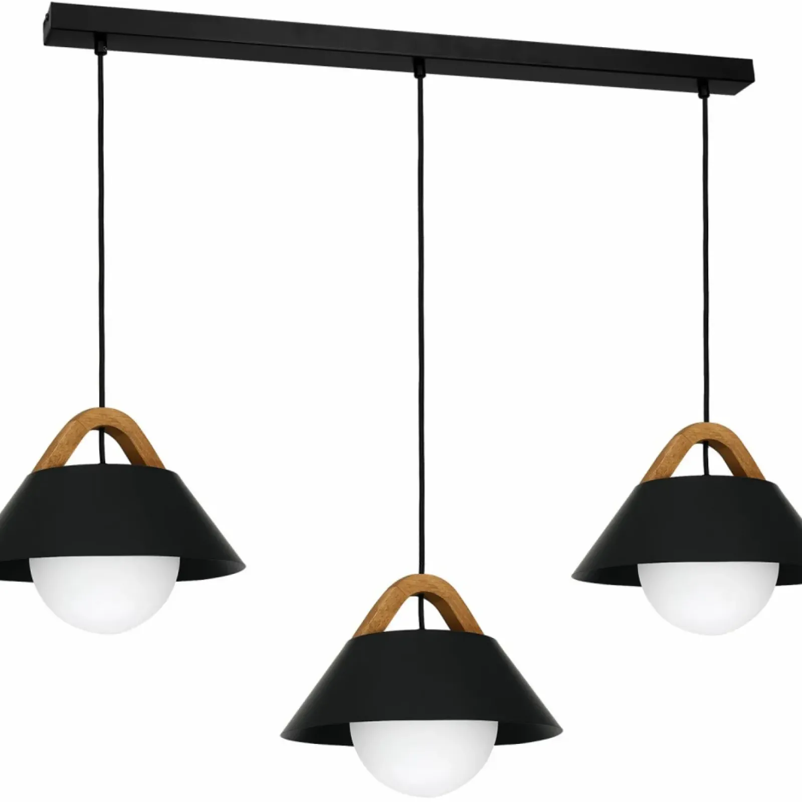 Sklep Kaja Czarna lampa wisząca z drewnianymi elementami LX 3509 z serii FUNDA Clearance