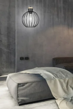 Sklep Kaja Czarna lampa wisząca z drucianym kloszem 754/1 | Kaja Oświetlenie czarny Cheap