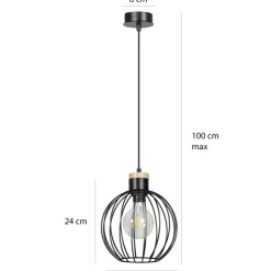 Sklep Kaja Czarna lampa wisząca z drucianym kloszem 754/1 | Kaja Oświetlenie czarny Cheap