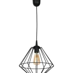 Sklep Kaja Czarna lampa wisząca z drucianym kloszem MLP4789 COLIN | Kaja Shop