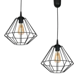 Sklep Kaja Czarna lampa wisząca z drucianym kloszem MLP4789 COLIN | Kaja Shop