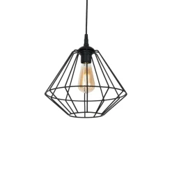 Sklep Kaja Czarna lampa wisząca z drucianym kloszem MLP4789 COLIN | Kaja Shop