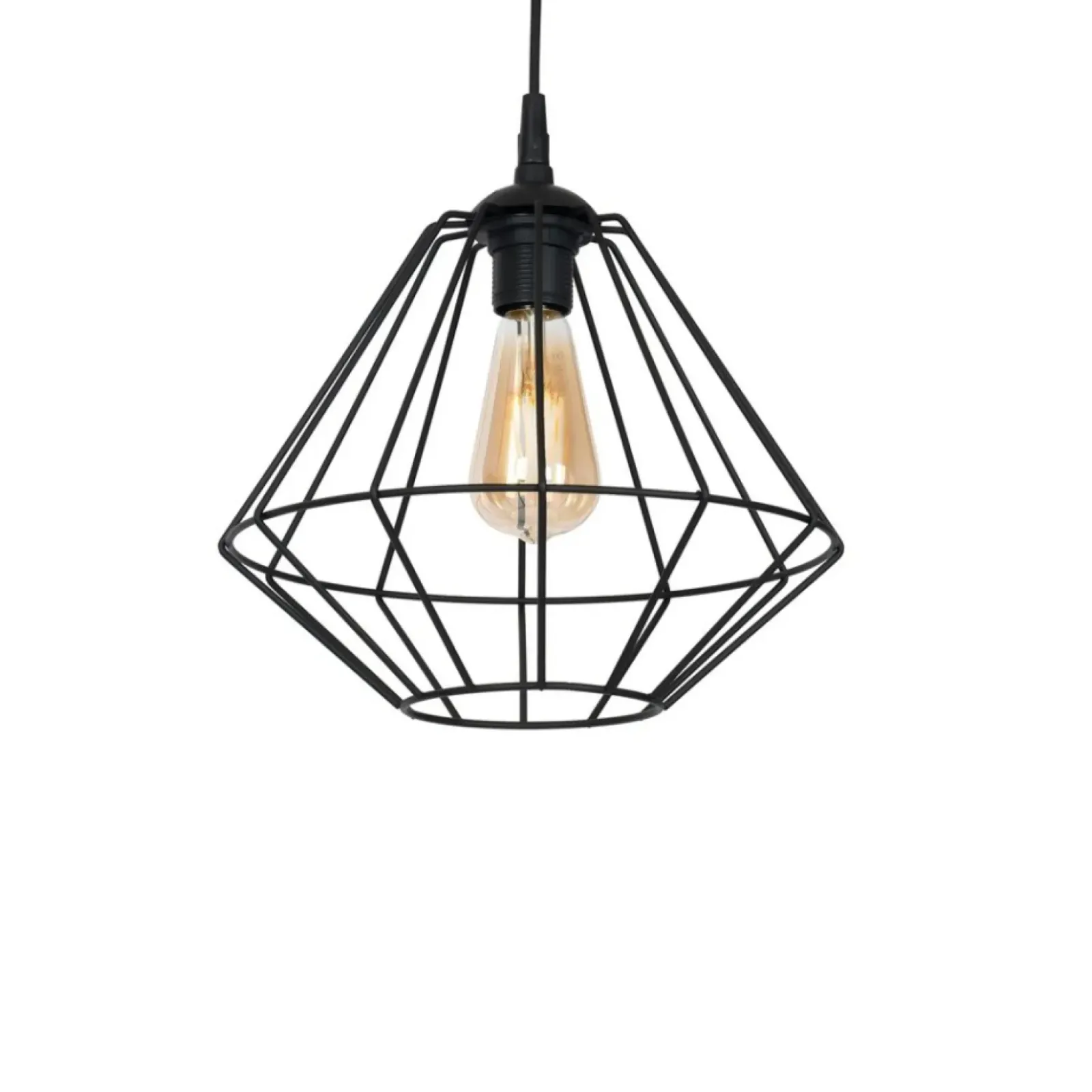 Sklep Kaja Czarna lampa wisząca z drucianym kloszem MLP4789 COLIN | Kaja Shop