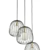 Sklep Kaja Czarna lampa wisząca z drucianymi abażurami SIG 40729 BELL | Kaja Discount