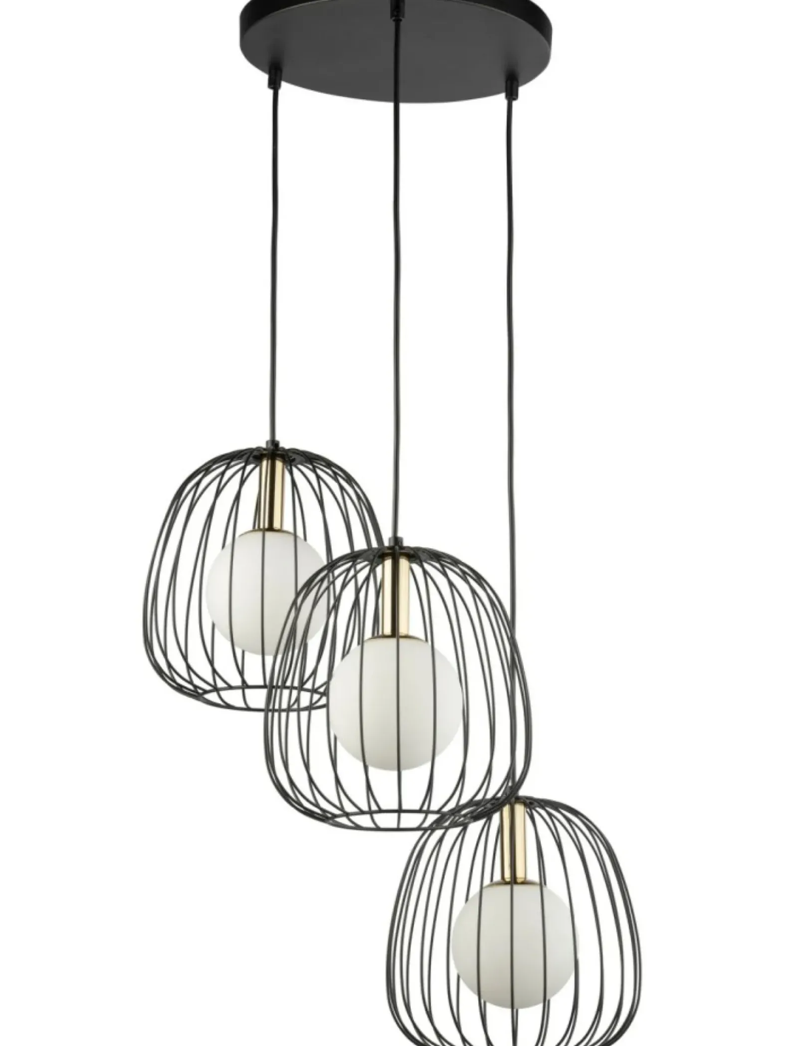 Sklep Kaja Czarna lampa wisząca z drucianymi abażurami SIG 40729 BELL | Kaja Discount
