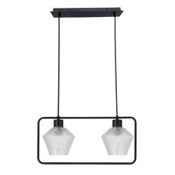 Sklep Kaja Czarna lampa wisząca z dwoma szklanymi kloszami32-26859 z serii NIKO | Kaja Oś czarny Fashion