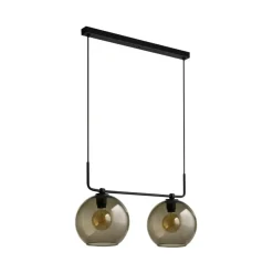 Sklep Kaja Czarna lampa wisząca z dwoma kloszami na listwie 9363 | Kaja czarny Shop