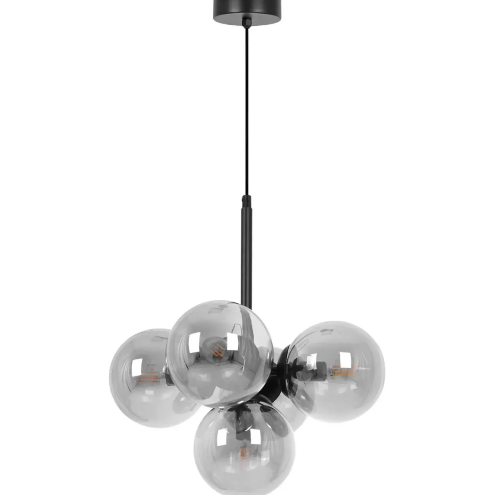 Sklep Kaja Czarna lampa wisząca z grafitowymi kloszami do salonu K-5365 z serii MEGAN Best Sale