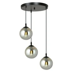 Sklep Kaja Czarna lampa wisząca z kloszami do salonu 712/3PREM | Kaja Oświetlenie Sale