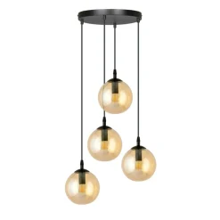 Sklep Kaja Czarna lampa wisząca z kloszami na mały gwint 713/4PREM | Kaja Online