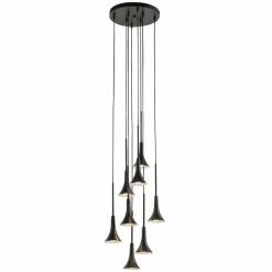 Sklep Kaja Czarna lampa wisząca z ledowymi zwisami ANT 7942 KANZAKI | Kaja Cheap