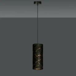 Sklep Kaja Czarna lampa wisząca z marmurowym wzorem 1056/1 KARLI | Kaja czarny Best Sale