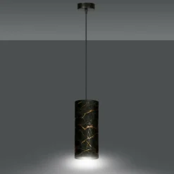 Sklep Kaja Czarna lampa wisząca z marmurowym wzorem 1056/1 KARLI | Kaja czarny Best Sale