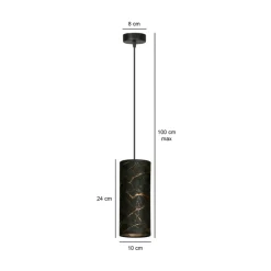 Sklep Kaja Czarna lampa wisząca z marmurowym wzorem 1056/1 KARLI | Kaja czarny Best Sale
