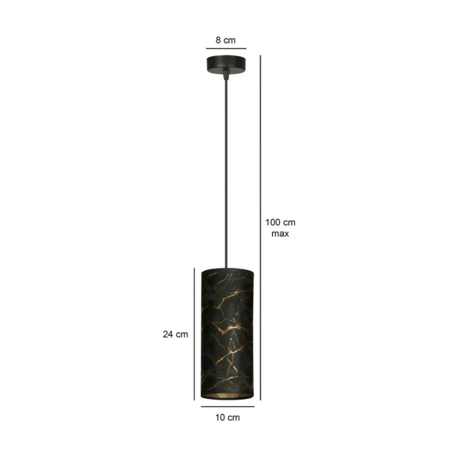 Sklep Kaja Czarna lampa wisząca z marmurowym wzorem 1056/1 KARLI | Kaja czarny Best Sale