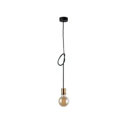 Sklep Kaja Czarna lampa wisząca z miedzianą oprawką 9747 | Kaja Oświetlenie czarny Fashion