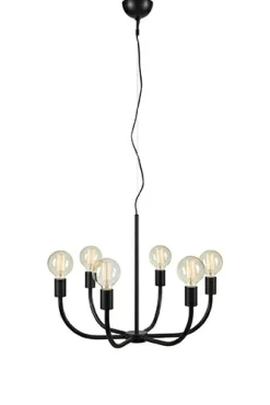 Sklep Kaja Czarna lampa wisząca z odsłoniętymi żarówkami 108290 | Kaja Cheap