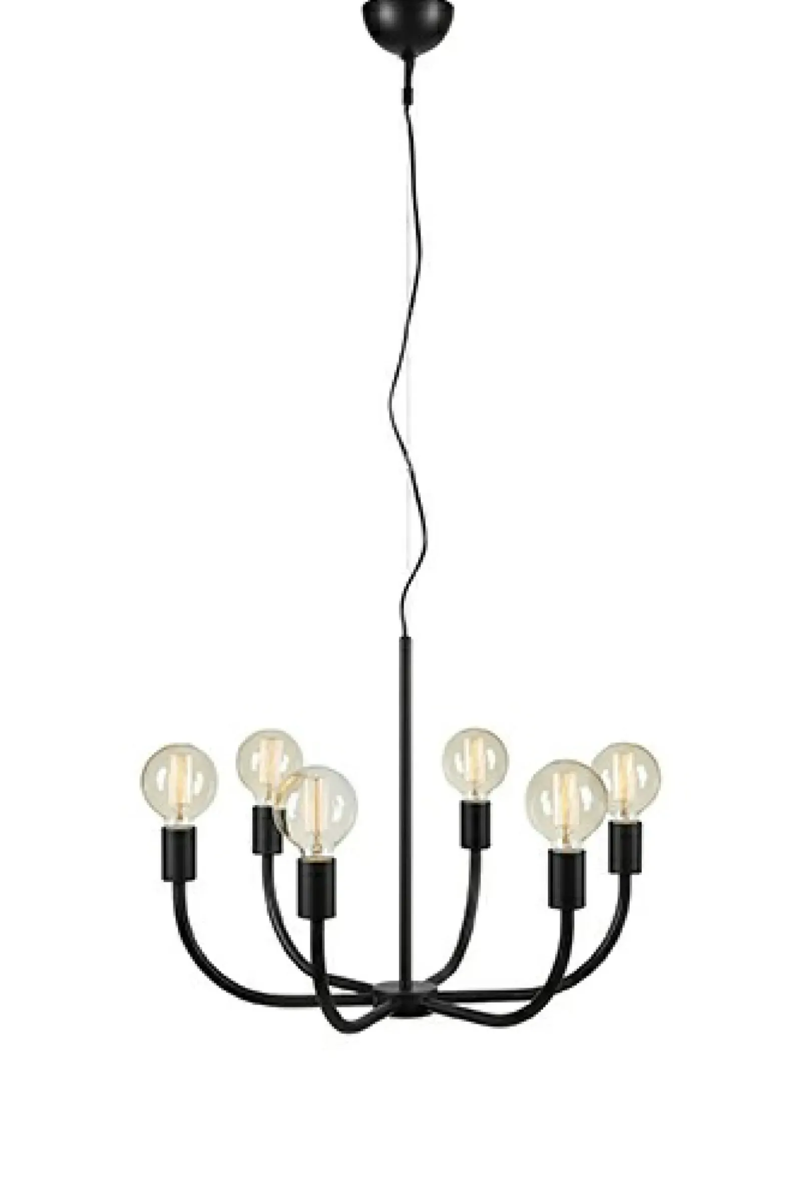 Sklep Kaja Czarna lampa wisząca z odsłoniętymi żarówkami 108290 | Kaja Cheap