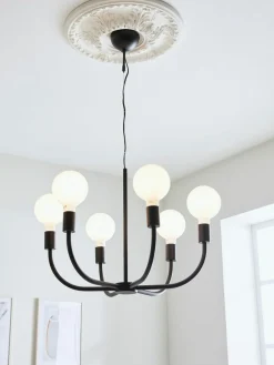 Sklep Kaja Czarna lampa wisząca z odsłoniętymi żarówkami 108290 | Kaja Cheap