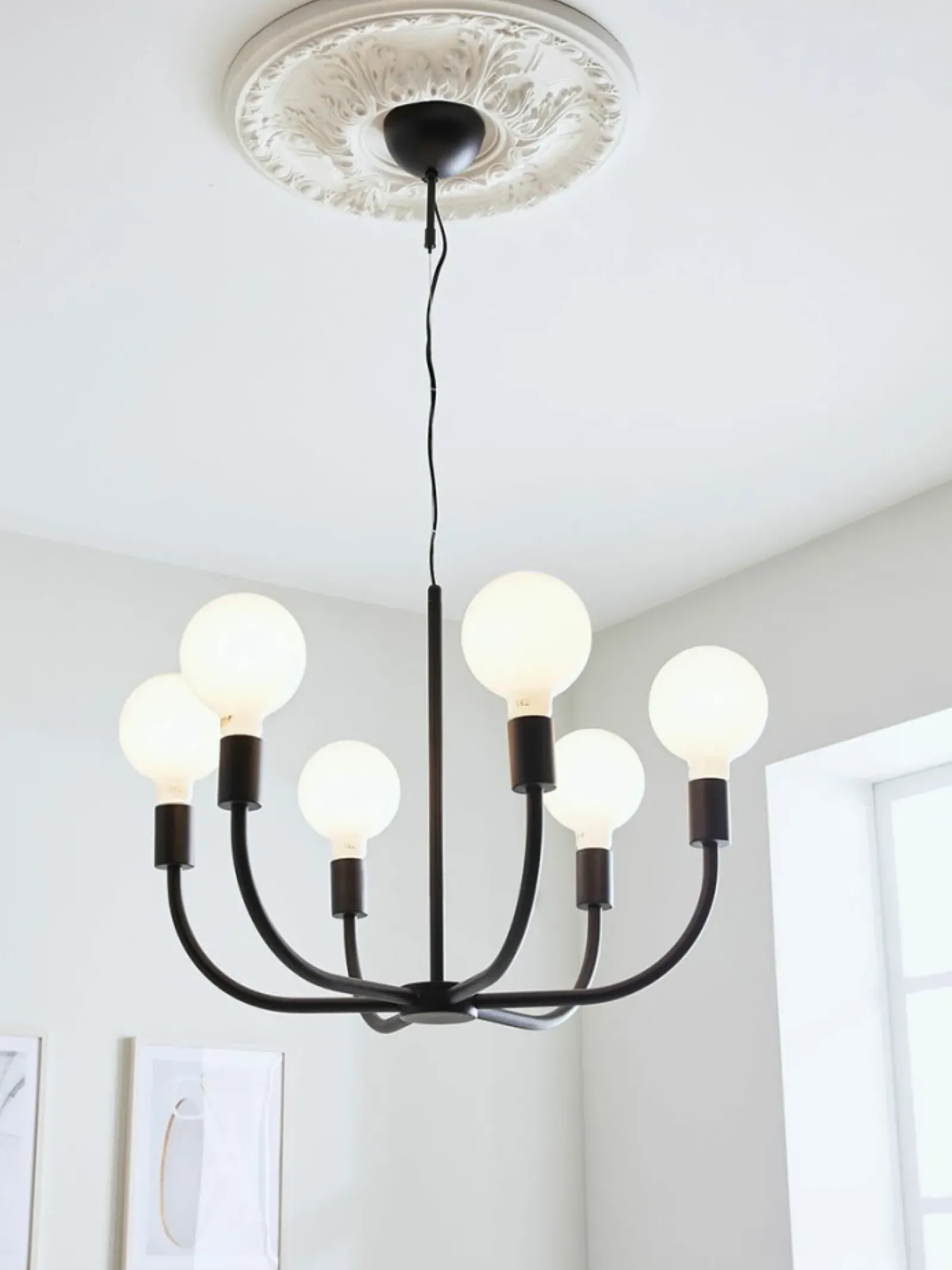 Sklep Kaja Czarna lampa wisząca z odsłoniętymi żarówkami 108290 | Kaja Cheap