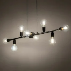 Sklep Kaja Czarna lampa wisząca z oprawkami na żarówki E27 TK 5722 z serii PORTO czarny Online