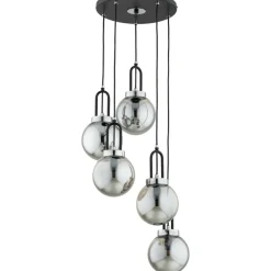 Sklep Kaja Czarna lampa wisząca z pięcioma kloszami AL 63247 z serii ATO Best