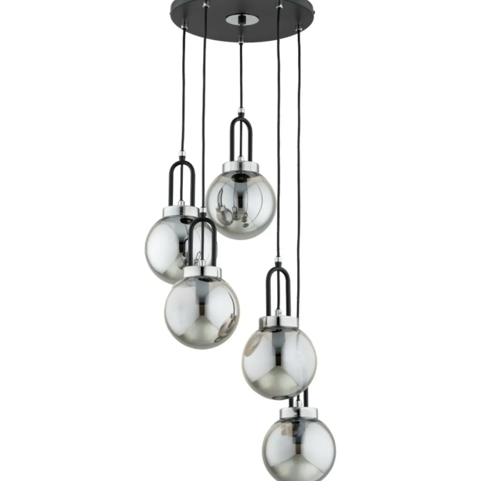 Sklep Kaja Czarna lampa wisząca z pięcioma kloszami AL 63247 z serii ATO Best