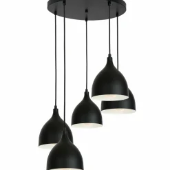 Sklep Kaja Czarna lampa wisząca z pięcioma kloszami LX 1881 z serii NOAK | Kaja czarny Discount