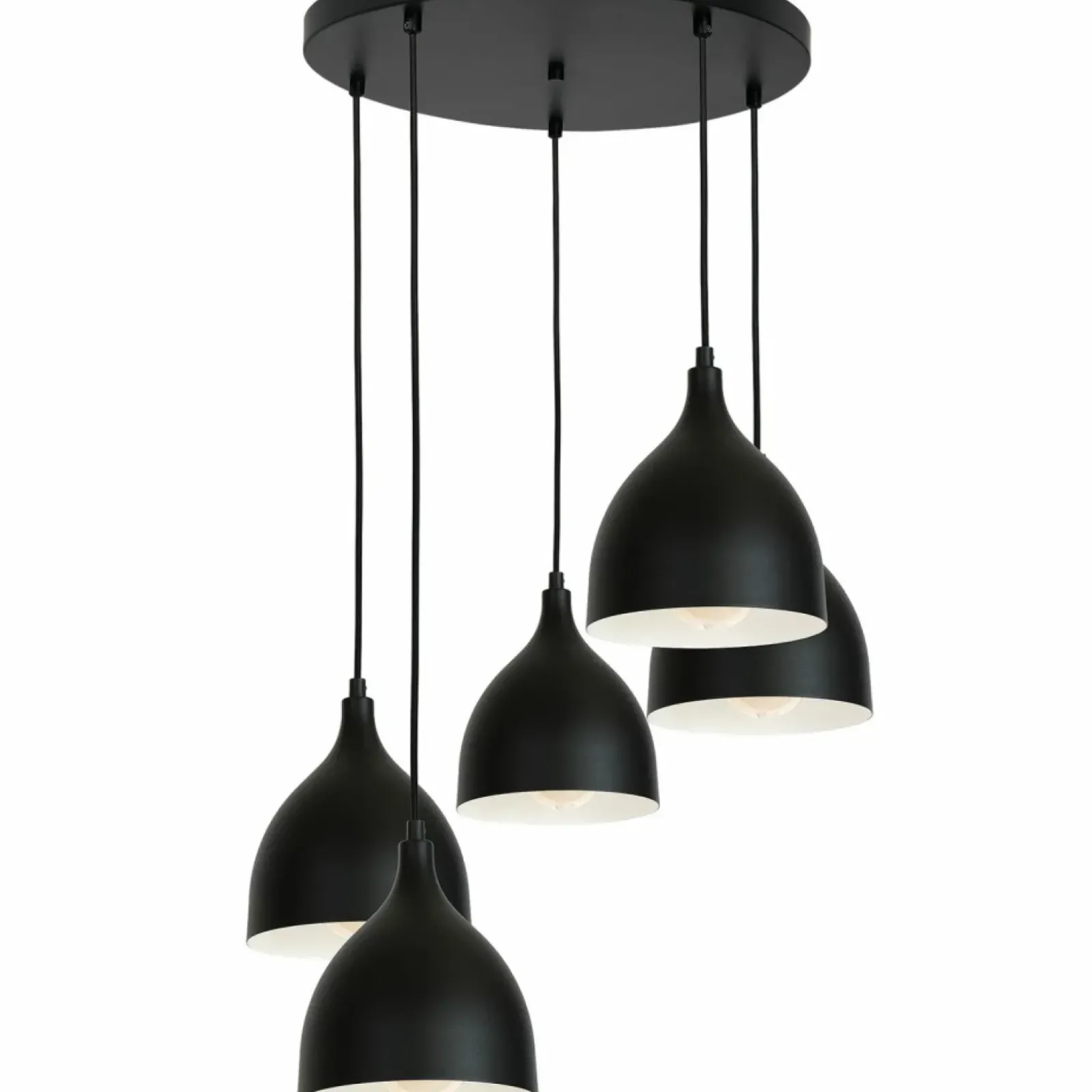 Sklep Kaja Czarna lampa wisząca z pięcioma kloszami LX 1881 z serii NOAK | Kaja czarny Discount