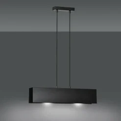 Sklep Kaja Czarna lampa wisząca z prostokątnym kloszem 672/2 | Kaja Oświetlenie czarny Clearance