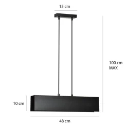 Sklep Kaja Czarna lampa wisząca z prostokątnym kloszem 672/2 | Kaja Oświetlenie czarny Clearance