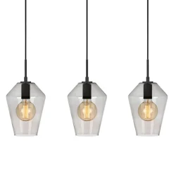 Sklep Kaja Czarna lampa wisząca z przezroczystymi kloszami 107132| Kaja Store