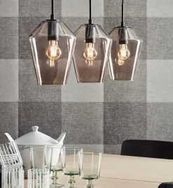 Sklep Kaja Czarna lampa wisząca z przezroczystymi kloszami 107132| Kaja Store
