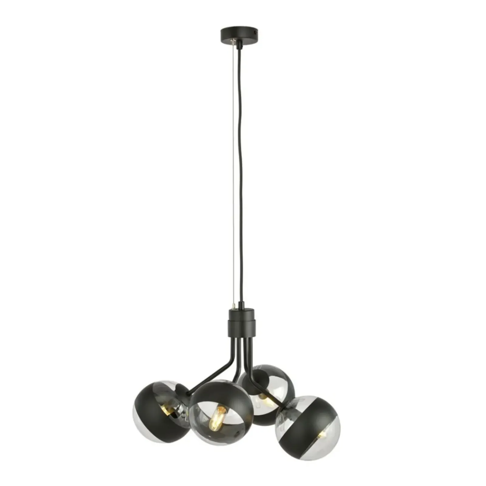 Sklep Kaja Czarna lampa wisząca z regulowaną wysokością 1139/4 NOVA | Kaja Discount