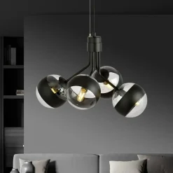 Sklep Kaja Czarna lampa wisząca z regulowaną wysokością 1139/4 NOVA | Kaja Discount