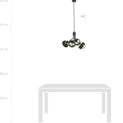 Sklep Kaja Czarna lampa wisząca z regulowaną wysokością 1139/4 NOVA | Kaja Discount