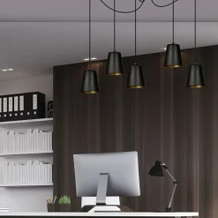 Sklep Kaja Czarna lampa wisząca z regulowaną wysokością 455/5 | Kaja Oświetlenie Cheap