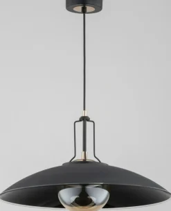 Sklep Kaja Czarna lampa wisząca z rozłożystym kloszem AL 60969 | Kaja Discount
