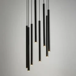 Sklep Kaja Czarna lampa wisząca z rurkami na zwisach SIG 33628 SOPEL | Kaja czarny Store