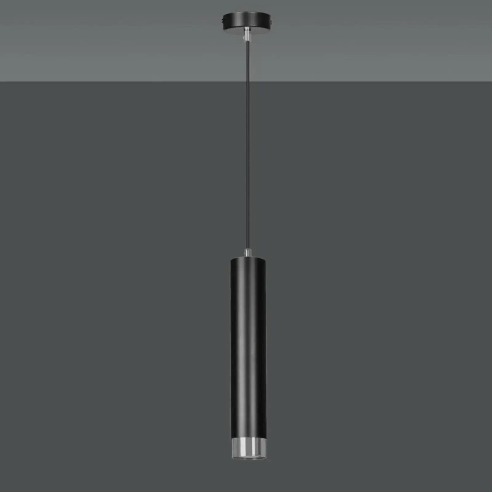 Sklep Kaja Czarna lampa wisząca ze srebrnymi zrobieniami 643/1 | Kaja Oświetlenie Discount