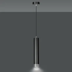 Sklep Kaja Czarna lampa wisząca ze srebrnymi zrobieniami 643/1 | Kaja Oświetlenie Discount