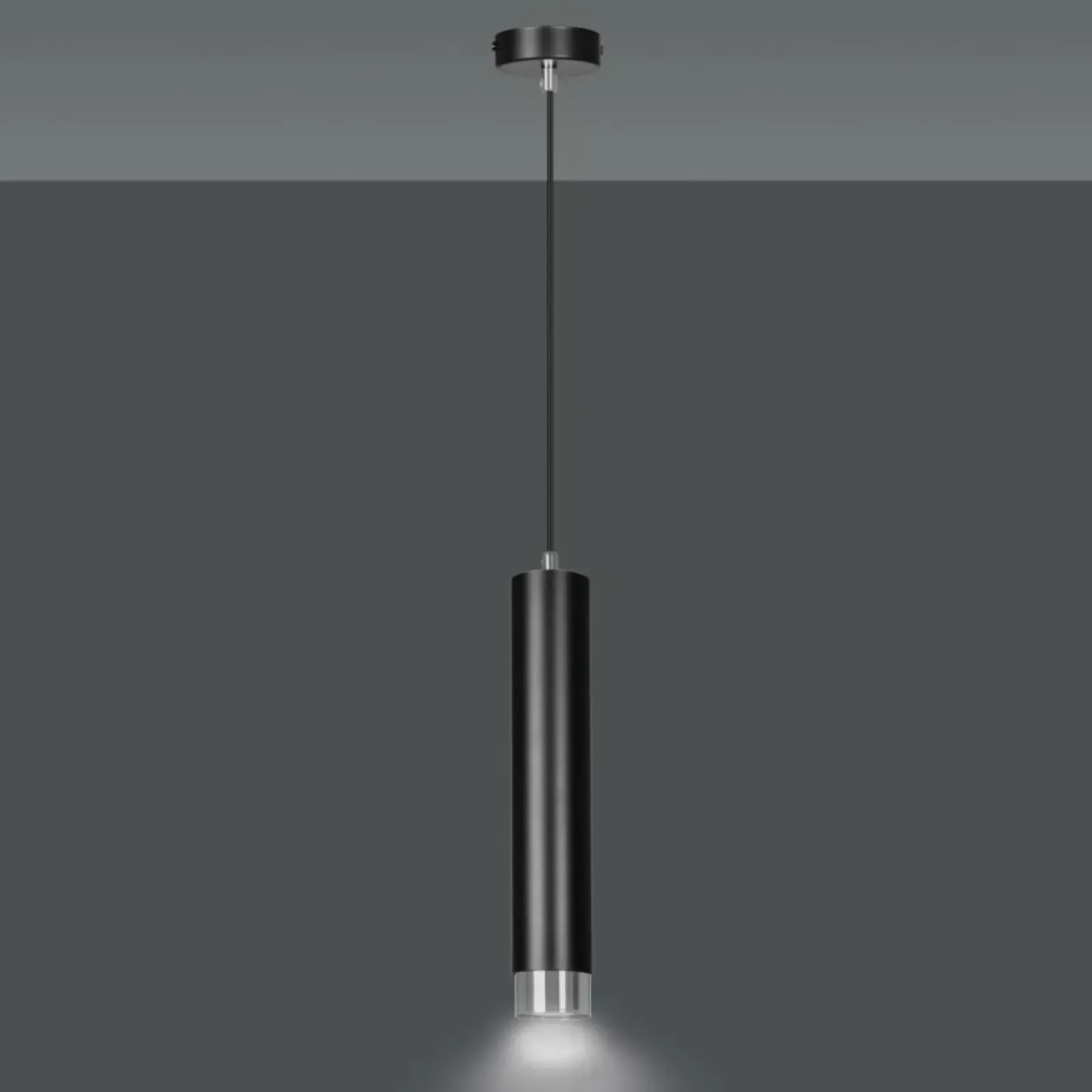 Sklep Kaja Czarna lampa wisząca ze srebrnymi zrobieniami 643/1 | Kaja Oświetlenie Discount