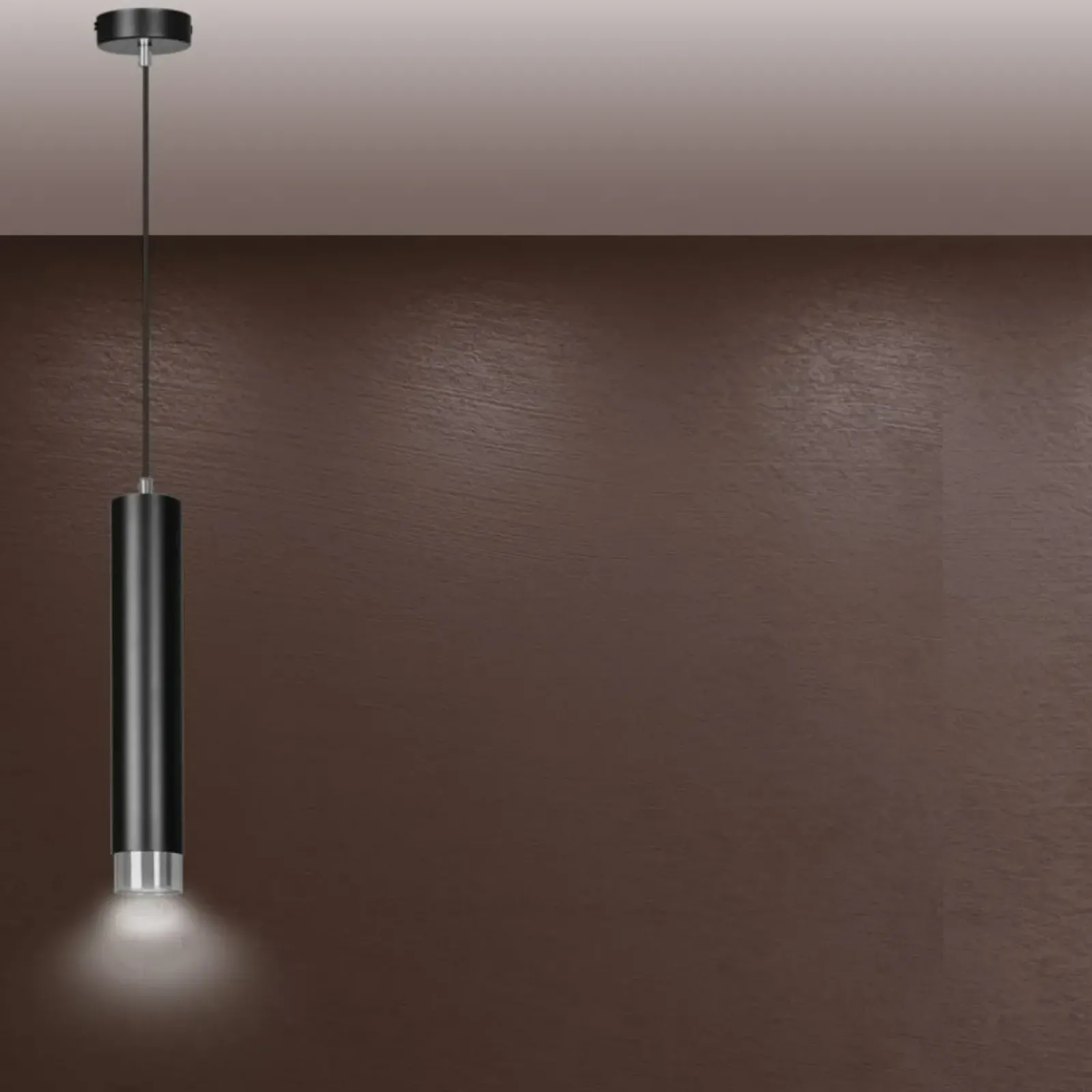 Sklep Kaja Czarna lampa wisząca ze srebrnymi zrobieniami 643/1 | Kaja Oświetlenie Discount