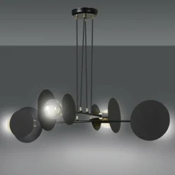 Sklep Kaja Czarna lampa wisząca ze stylowymi kloszami 792/4 | Kaja Oświetlenie czarny Best