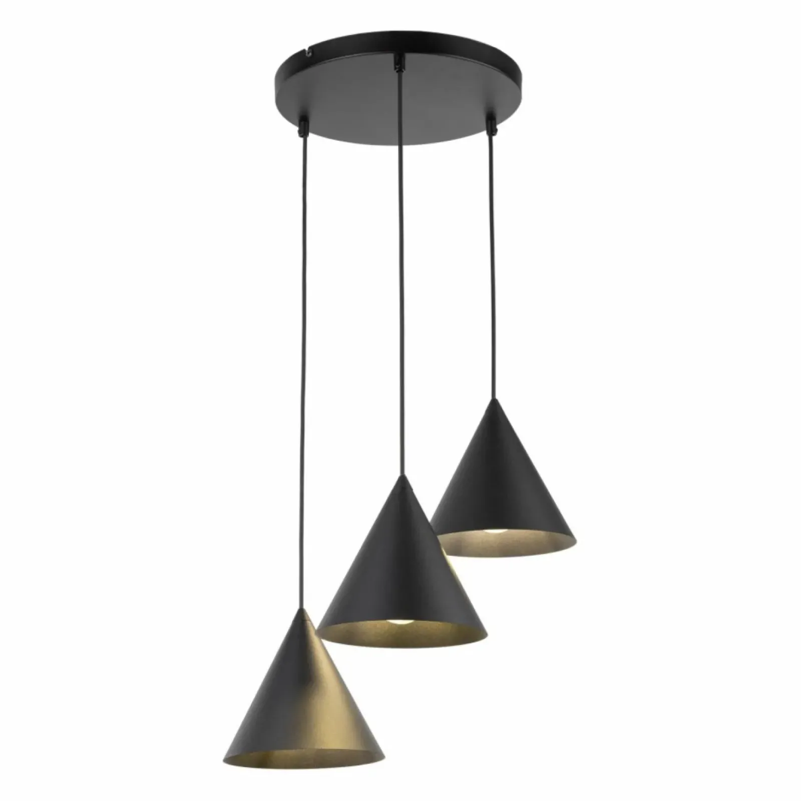 Sklep Kaja Czarna lampa wisząca ze stożkowymi kloszami TK 10067 CONO | Kaja New