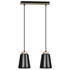 Sklep Kaja Czarna lampa wisząca ze zdobieniami drewnianymi 442/2 | Kaja Clearance