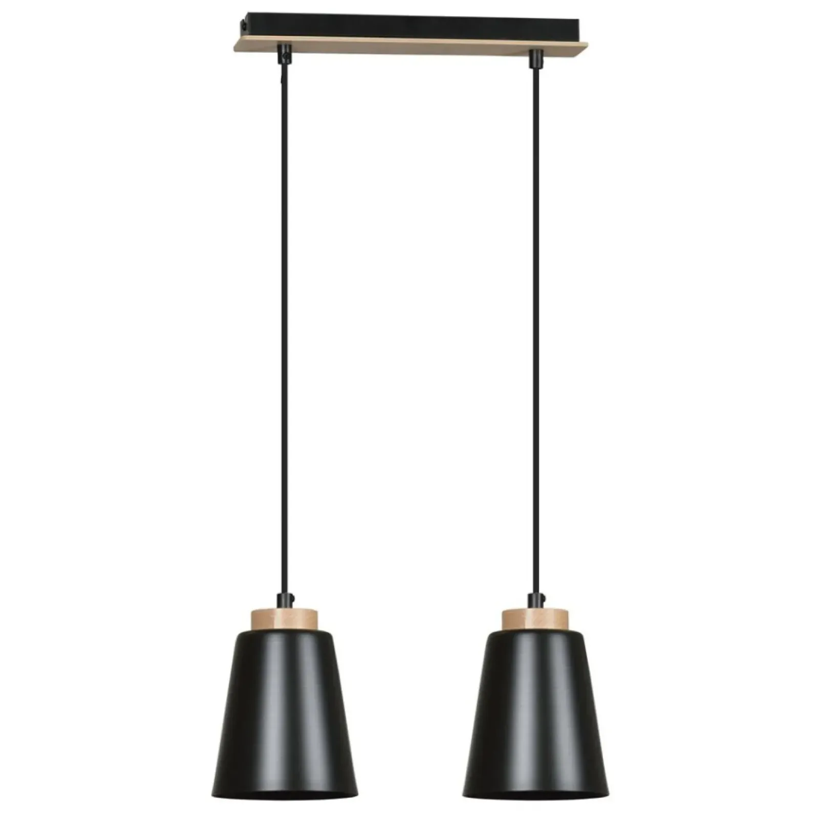 Sklep Kaja Czarna lampa wisząca ze zdobieniami drewnianymi 442/2 | Kaja Clearance