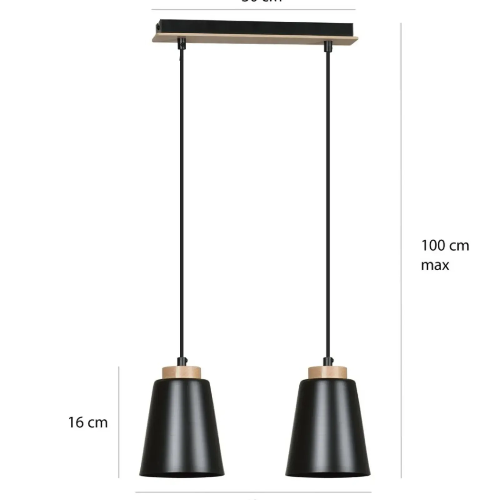 Sklep Kaja Czarna lampa wisząca ze zdobieniami drewnianymi 442/2 | Kaja Clearance