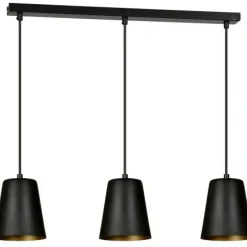 Sklep Kaja Czarna lampa wisząca ze złotym wnętrzem klosza 415/3 | Kaja New